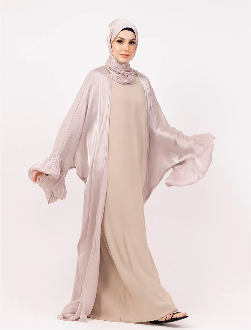 Pink Open Organza Kaftan Set